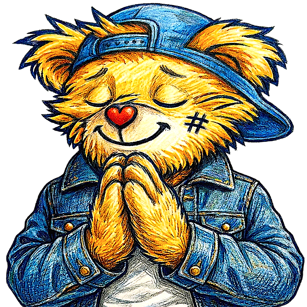 Praying Button Heart